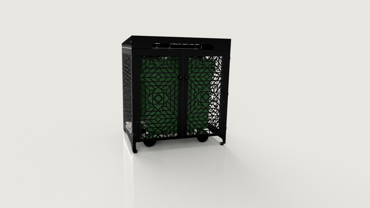 Premium Metal Bin Enclosure for 1 × 1100 L Bin Pattern #2